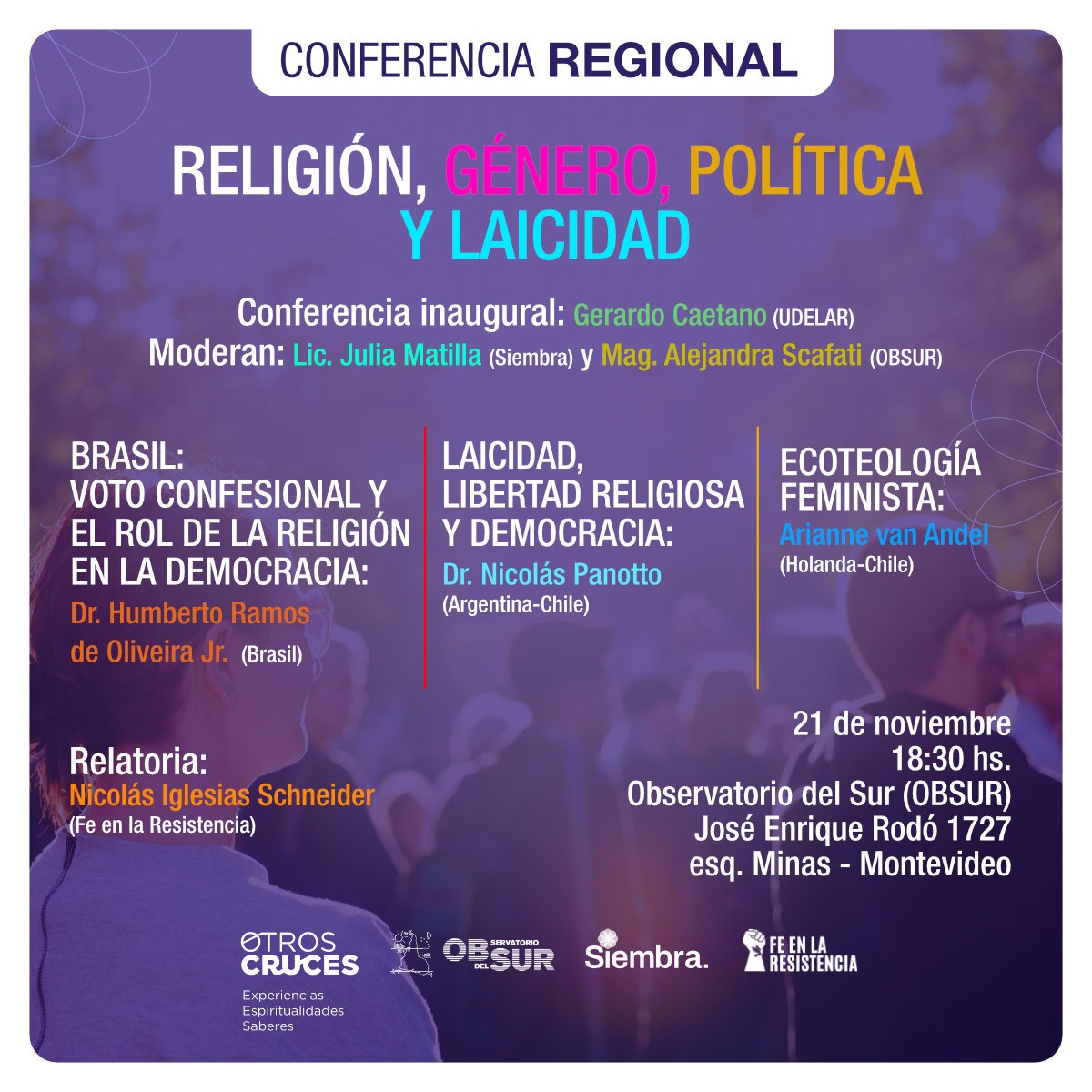 Conferencia Regional: Religión, género, política y laicidad
