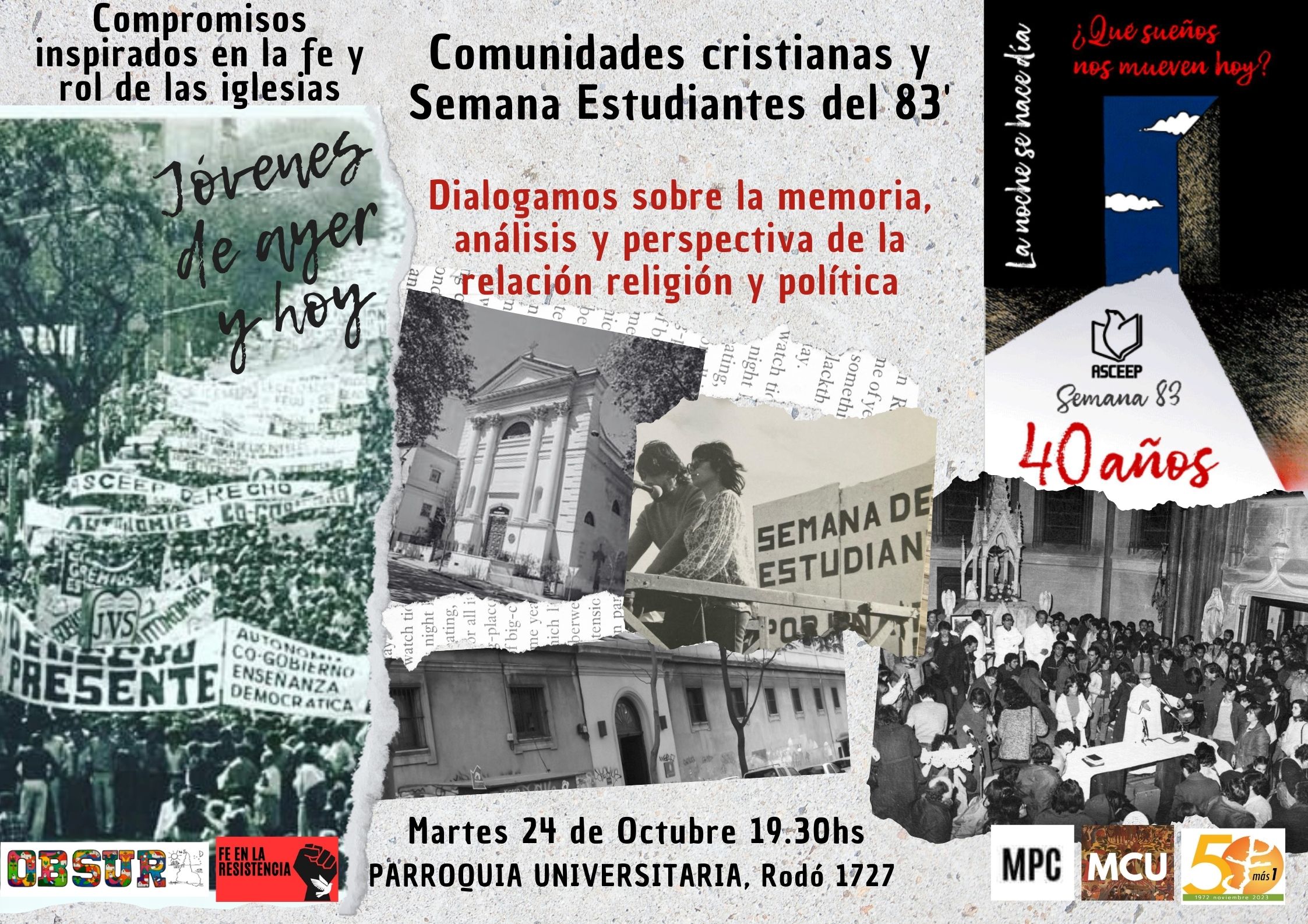 Comunidades cristianas y Semana Estudiantes del 83′