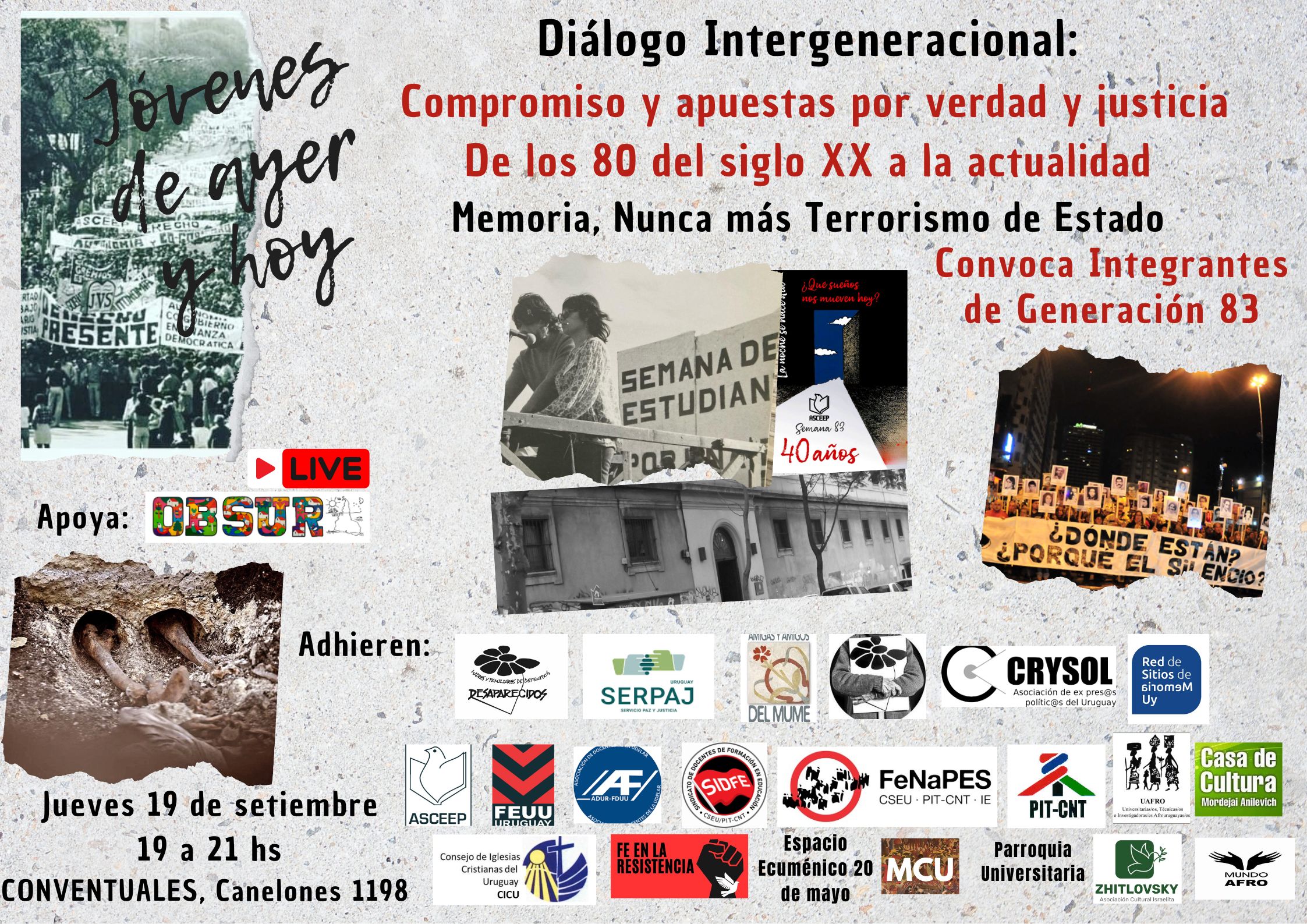 Diálogo Intergeneracional: Compromiso y apuestas por verdad y justicia
